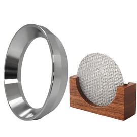 54mm Dosing Funnel - Magnetic Dosing Ring and Espresso Puck Screen Kit for All 54mm Portafilter, Coffee Funnel with 8 Small Magnet, Reusable Filter Screen with Stand