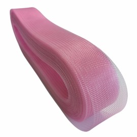 Abbaoww 50 Yards Stiff Horsehair Braid 3 Inch for Polyester Boning Sewing Wedding Dress Dance Gowns Shaping Trimming Accessories (Light Pink)