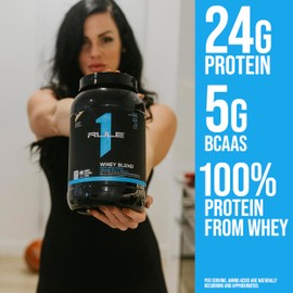 Rule 1 Proteins Rule One Proteins, R1 Whey Blend - 24g Fast-Acting Whey Protein Concentrates, Isolates, and Hydrolysates Per Serving, with Naturally Occurring EAAs and BCAAs (5 Pounds*, Vanilla Ice Cream)