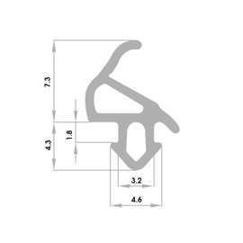 Seiletech.de Window Seal, S-1559, 5 m, Aluplast PVC Window Rubber Seal, Grey, Draught Excluder, Profile Seal, Rubber Seal, Sealing Tape, Plastic Window Seals