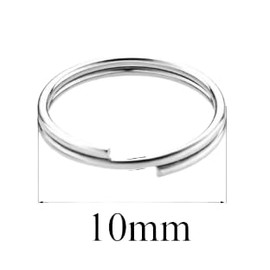 Dot knot Keychain, Metal Fittings, Double Ring, Key Ring, Flat Key Ring, Double Ring Keychain, Lightweight, Anti-Loss, Durable, Rustproof, Titanium Alloy, Silver, 0.31, 0.4, 0.47, 0.5, 0.6, 0.5, 0.6