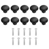 Amusingtao 10 Pcs Black Stainless Steel Round Drawer Knobs, Single
