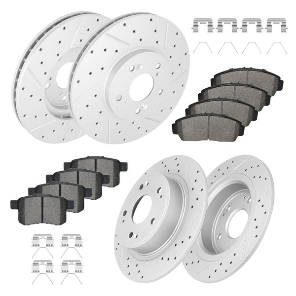 Fraxle Front and Rear Drilled & Slotted Disc Brake Rotors