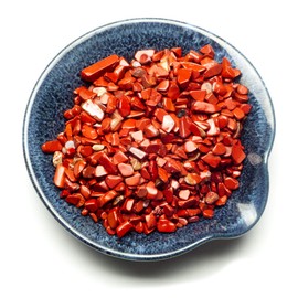 Cherry Tree Collection 1/2 Pound Polished Tumbled Gemstone Chips, Pebbles, Crystal Chips Bulk for Jewelry Making, Healing, Plants, Succulents, Aquariums, Decoration, Chakra (Red Jasper)