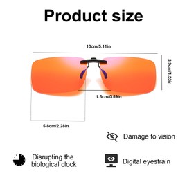 Sikweny Clip on Sunglasses Attachment Anti-Blue Light Sunglasses Clip for Glasses Reverse Blue Light Filter Double Sided Coating Sunglasses Attachment Glasses for Male Female