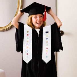 2-Pack Unisex Kids Graduation Stole Sash Preschool Kindergarten Printed 50'' Long