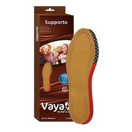 Vaya Medical Supporto Ortopeadic Insoles for Valgus Feet Leather Insole with Supination for Women and Men Brown 46 Size 11