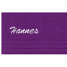 Lashuma Duschtuch 70x140 Lila - Aubergine, Handtuch Bestickt mit Namen, Badetuch London
