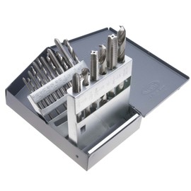 6-32 to 1/2-13 Coarse Thread HS Tap and Drill Set in metal case -9 taps and 9 drills