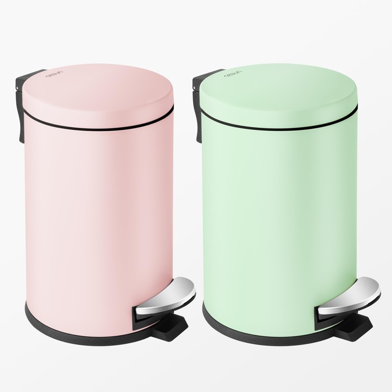 Cesun 1.2 Gallons Small Pink Trash Can, Bathroom Garbage Can