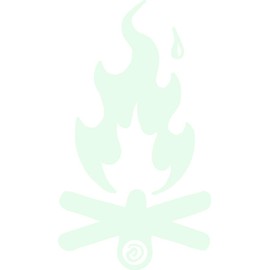Camp Fire Vinyl Decal - 11 Inches - for Walls, Windows, Doors, Vehicles - Outdoor-Grade 6mil Thick Vinyl - Glow in The Dark