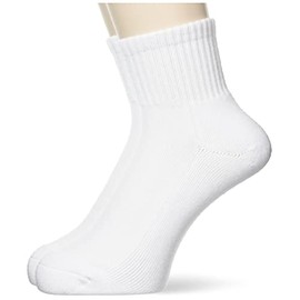 Hanes HMSBW201 Men's Half Pile Beefy Quarter Length Socks, 2-Piece Set, Beefy, white