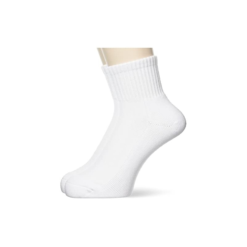 Hanes HMSBW201 Men's Half Pile Beefy Quarter Length Socks, 2-Piece