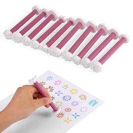 10pcs Dual-Ended Flower Dotting Tools, 20 Shapes Plastic Dotting Pens Cute Mandala Painting Tools for Crafts Nails & DIY Decor (Purple)