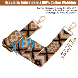 LSETUTIYY Purse Strap Replacement Crossbody，1.5 Inch Wide Shoulder Purse Strap Adjustable Canvas Straps Handbag Strap Replacement Belts