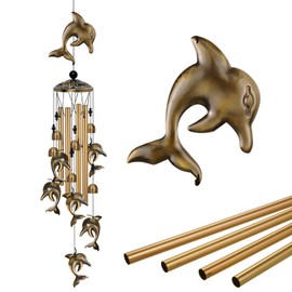 Dolphin Wind Chimes Decor, Mobile Blessing Wind Bells Decorate, Sympathy Wind Catcher, Memorial Gifts for Mom, Grandma, Woman (Housewarming/Outside/Indoor/Home/Room/Porch/Yard/Garden Decoration)