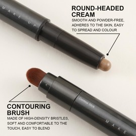 KGAJSGH Cream Contour Stick, Matte Bronzer Makeup for Face Sculpting, Concealer, Dual-Ended Shadow Stick, Smooth Slide, Creates a 3D, Flawless Look