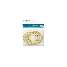 Craft Medley Brass Rings, 2in, Round, 4-Piece, 2", 4 Count