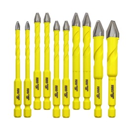 Crooked Head Eccentric Drill Bits 5/6/8/10/12MM Sets of DARTOTEK Twist Drill Bits Wood/Plastic/Glass/Concrete Brick Multi-Material Drill Bit with Bit Storage Case,10 pcs