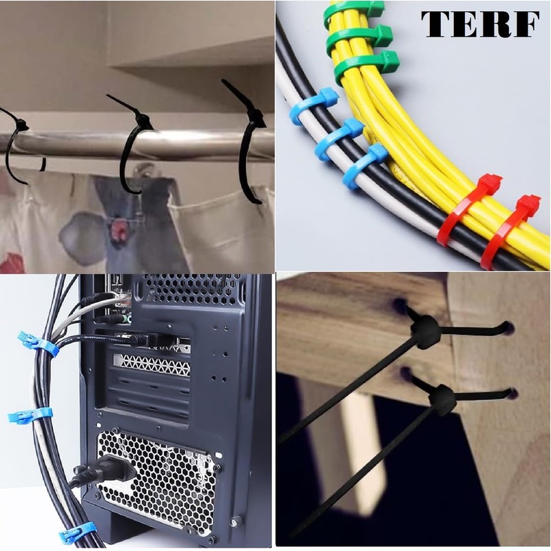TERF® 100 Pcs Black Cable Ties 140mm (5.51'') X 3.6mm