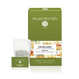 Palais des Thés - Thé Des Lords - Fine Premium Gourmet Vegan Earl Grey Black Tea with Bergamot - 20 Count Tea Bags Box