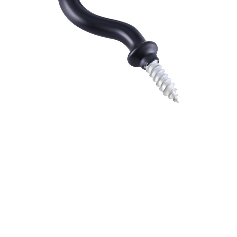TIOMIOSEA Screw Hooks, Black, Pack of 50, 45.41 mm, Hook