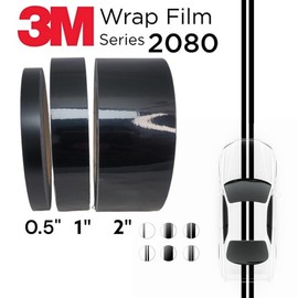 Upromax 3M Black Vinyl Wrap Film Series 2080 1080 Kit for Black Gloss Out Chrome Delete Window Trim Door Trim Free Tool Kit (Satin Black, 4 inches x 25 FT)