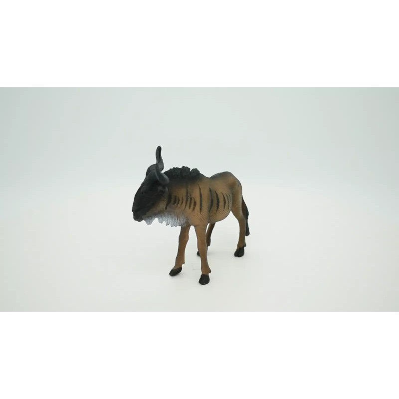 Deshen Du Wildebeest, Antelope, Gnu, Realistic Rubber Figure, Educational, Model,