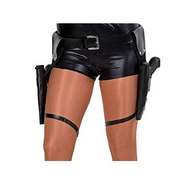 Pistol Belt with 2 Weapons Twin Holster Double Holster Cop SWAT Lara Croft Policeman Gangster Costume Accessory