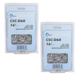 2-Pack 16-Inch Chainsaw Chain Replacement for McCulloch Mac 3-10 - (16", 3/8", 050", 60 DL)
