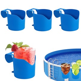 Pool Drink Holder, Inflatable Drink Holder, Floating Drink Holder, Multifunctional Pool Accessories, Fits Most Pools (Blue)