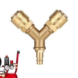 2-Way Compressed Air Distributor with Copper Couplings, Compressed Air Accessories, Compressed Air, Compressed Air Distributor, Compressor Accessories, 1/4 Inch Air Hose, Quick Coupling Distributor