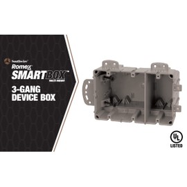 Southwire MSBMMT3G 3 Gang Multi Mount Device Box with Depth Adjustable; Heavy Duty 42lb; Gray