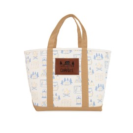 Camco Life is Better at The Campsite Canvas Tote Bag | Features a Heavy-Duty Cotton Canvas Design with Reinforced Base, a Unique RV-Themed Adventure Print, and a Zippered Top Closure | Large (53127)