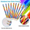 WUFGWBD 28 Pieces Rainbow Pencils, Triangular Pole Rainbow Pencils, Hexagonal