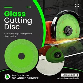 Diamond Rock Slab Cutting Grinding Disc, Glass Cutting Disc, Cutting and Grinding Tile and Marble, Rock Slab Flat Grinding Cutting Piece, 4 Inch Glass Cutting Disc 1mm Diamond Saw Blade (3)