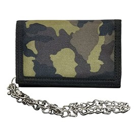 SoBo LEATHER Men's Trifold Security Wallet with Chain (Greens)