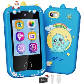 Kids Toys Phone, shiningstone Dinosaur Gift and Toys for Boys Ages 3-8, Fake Play Cell Phone with MP3 Music Player Dual Camera , Christmas Birthday Gifts for Kids 3 4 5 6 7 8 Year Old