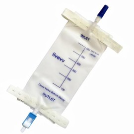 lifevv 4 Pack 600ml Catheter Leg Bag Urinary Drainage w/Clear Bag, Anti-Reflux Valve, Cloth Straps,Easy Lever Outlet Tap