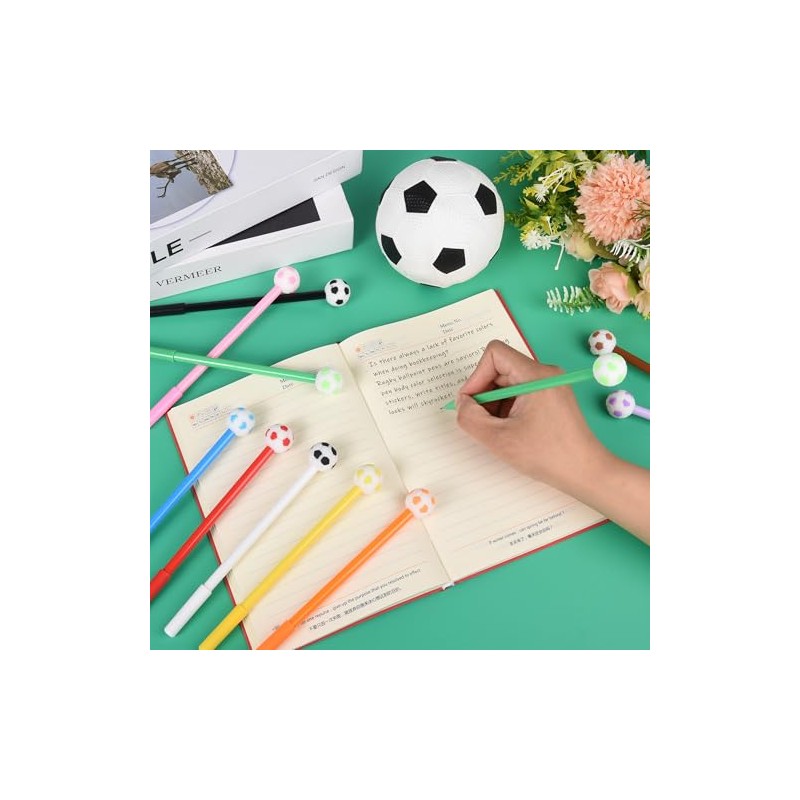 25 Pcs Kawaii Soccer Pens - Fun Gel Black Ink