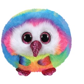 TY Puffies 42504 Owen the Owl Plush Toy, Multi-Coloured