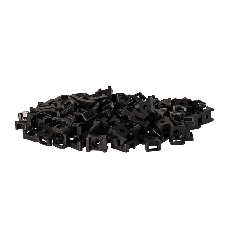 GTSE 100 Pack Of Black Screw Mounts, Zip Ties Up