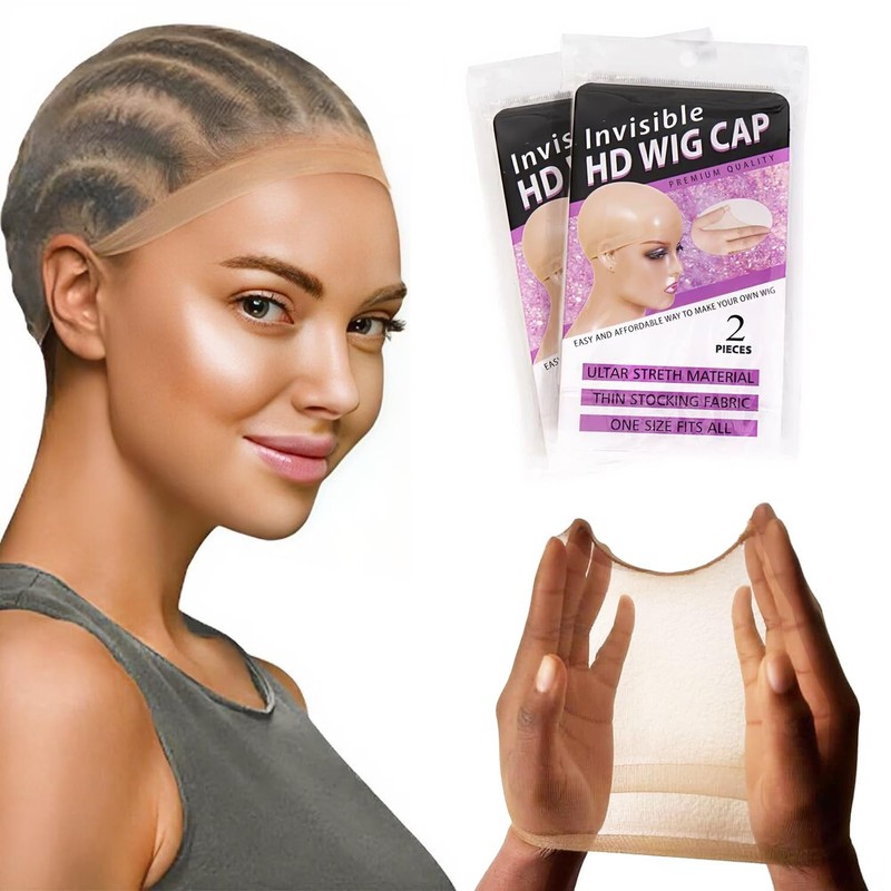 Tinashe Invisable HD Wig Cap,4PCS High Breathable Ultra-thin Stretchy Bald
