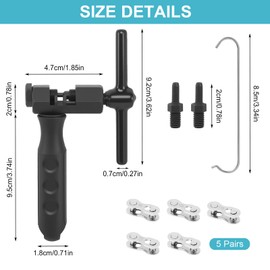 DELAESI Chain Riveter Bicycle 5 Pairs Bicycle Chain Rivets Chain Tool Bicycle Chain Rivet Tool Bicycle Chain Repair Set for 6-12 Speed Bicycle Chain Tool