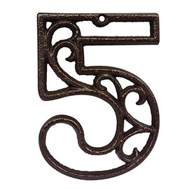 Decorative House Numbers-4.6 Inch High Rustic Cast Iron Home Address Number (Number 5)