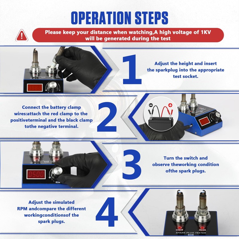 BELEY Spark Plug Tester Automotive Engine Ignition Coil Tester Dual