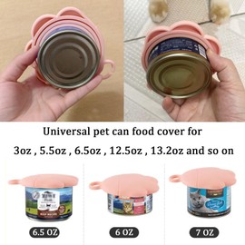 DORUI 3 Pcs Cat Food Can Lids & One Can Opener | Cute Paw Shape Can Covers and Opener Spatula Cat Spoons for Wet Food | Universal BPA Free Silicone Can Food Spoon & Covers for Dog Cat Cans(Pink)