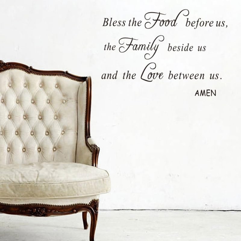 HOMSFOU Family God Home Decor Blessing Amen Quote Wall Decal