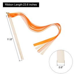 sourcing map 30Pcs Wedding Party Ribbon Streamers Sticks for Wedding Party Celebration Orange,Light Orange