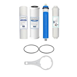 IPW Industries Inc. Universal 4-Stage Under Sink Reverse Osmosis Replacement Filter Kit w/O-Rings and Wrench